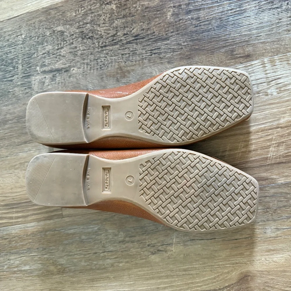 Talbots Brown Leather Buckle Ballet Loafers Sz 7 - Picture 4 of 5